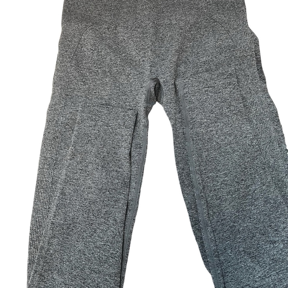 Leggings workout yoga heathered gray banded waist active wear NWOT - Picture 3 of 8
